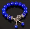 Blue chalcedony bracelet, gemstone beaded bracelets, quartzite jewelry, brave