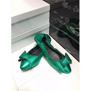 high quality green cow hide shoes fashion shoes dress shoes women shoes pointed shoes foldable flat shoes BS-13