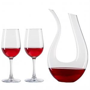 U Shape Clear Crystal Glass Wine Decanter Lead Free