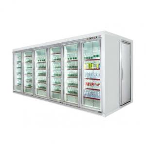 China Refrigerated Glass Door Display Chiller / Walk In Blast Freezer with Display Shelf For Meat and Vegetable supplier