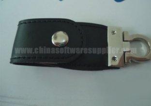 short leather case usb with dermis key buckle design