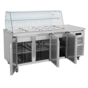 Multifunctional Salad Machine Refrigerated Counter Top Salad Bar s/s Salad Station Refrigerated Counter + s/s Work