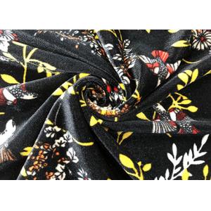 China Warp Knitted Polyester Velvet Fabric / Birds Flowers Patterned Velvet Fabric supplier