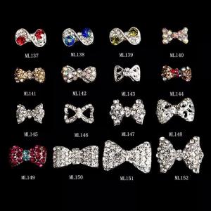 China 3D Bow SUPERIOR Alloy Jewelry Nail Art Decoration Glitter Rhinestones ML137-152 wholesale