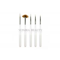 China Pearl White Full Line Nail Art Brushes Set With Pure Kolinsky Hair And Nature Wood Hand on sale