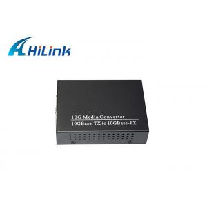 RJ45 Copper To 10GBASE-X SFP+ Fiber Media Converter FCC For Ethernet