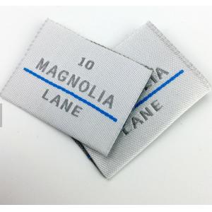 Private Brand Name Logo Neck Damask Endfold Woven Fabric Labels for Custom T - shirt