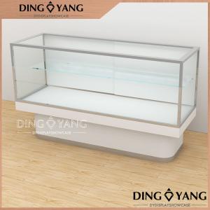 China 2 Tier Glass Wood  Sliding Door Jewellery Counter Display supplier
