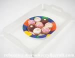 Transparent acrylic display trays plexiglass bakery serving trays