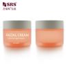 China SRSJK-250g Round Cylindrical Shape Food Grade Empty Frosted Orange Translucent Plastic Jar With Double Layer Design White Lid Closure For Eye Pads wholesale