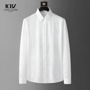 China Black Large Size Long Sleeve Cotton Printed Shirt for Men Casual Shirts Slim Fit supplier