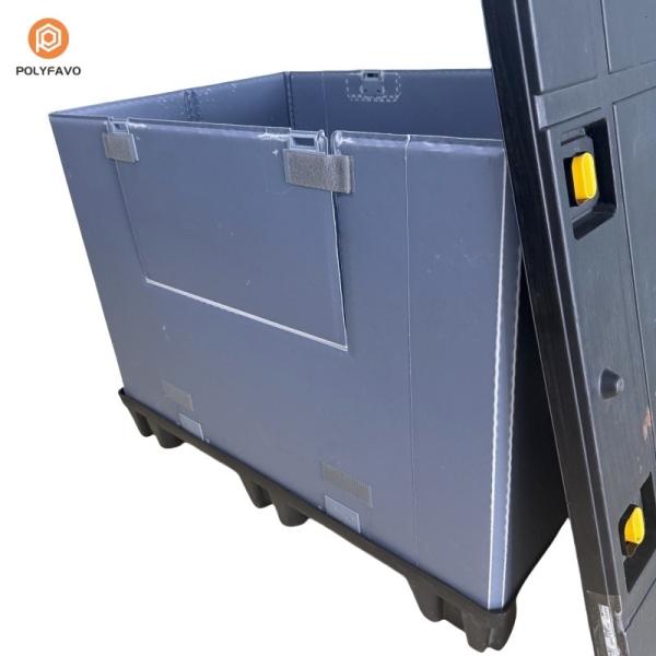 Blue Collapsible Plastic Sleeve Pallet Box For Customized Storage And Packaging