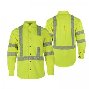 China Long Sleeve Reflective Safety Shirts Safety Yellow Shirts With Reflective Stripes supplier