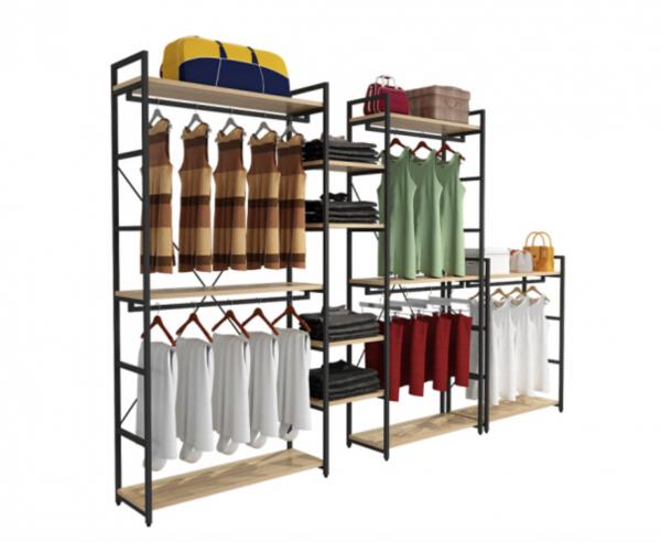 Modern Style Clothing Shop Display Racks Wall Mounted Clothing Rack For ...