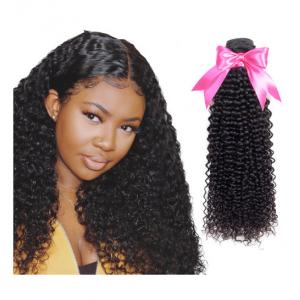 China Healthy Remy Indian Hair Extensions / 22 Inch Hair Bundles With Closure Kinky Curl supplier