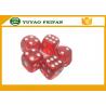 China 19mm Acrylic Transparent Red 6 Sided Dice Sets With White Spot / Round Corner wholesale