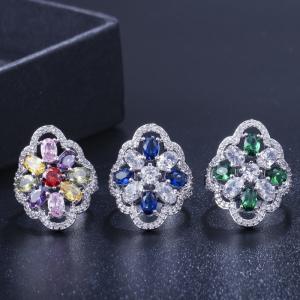 Crystal Rings For Women Circle CZ Ring Fashion Engagement Ring Jewelry Copper Gold-Plated zircon Wedding Ring for Gifts