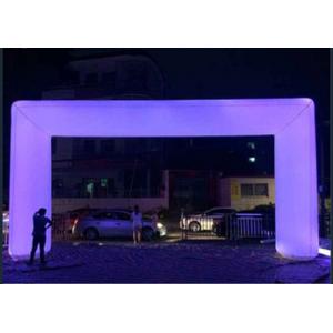 Large Inflatable Advertising Products Quadrate Purple Inflatable Led Light Arch