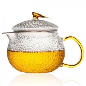 China High Temperature Resistant Borosilicate Glass Teapot , Glass Filter Flower Teapot Set supplier