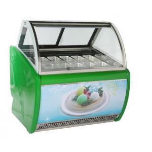 China 14 Pans Stainless Steel Pastry Shop Ice Cream Display Freezer supplier