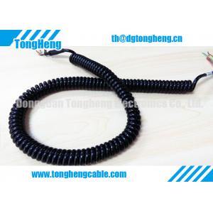 China Glossy Black PUR Jacket Customized Retractable Spring Cable High Resilience Force supplier