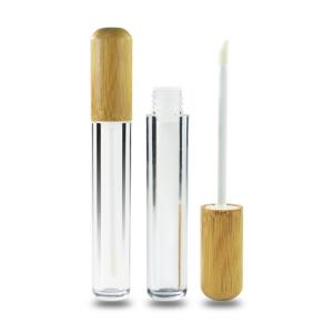 Empty eco friendly 6ml bamboo lipgloss lipstick tube for cosmetic Container