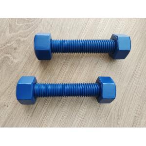 China PTFE Coated A193 B7 Stud Bolt with 2 Heavy Hex Nuts 1/4"-1 1/2" wholesale