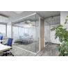 China Frameless Glass Partition Wall System for Office Privacy 12mm Tempered Glass with Aluminum Profile Panoramic Glass Partition wholesale