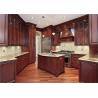 Red / Black Solid Wood Kitchen Cabinets With American Standard Sink And Faucet