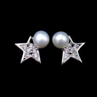 China 925 Sterling Silver Pearl Girls Piercing Earrings Studs / Women Earring Jewelry on sale