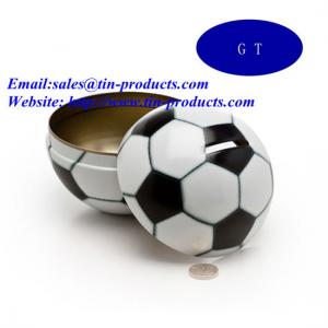 China Ball-Shaped Money Saving Tin Box, X-Mas Ball Tin Coin Bank, Money Box, Christmas Ball Tin supplier