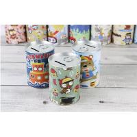 China Customized 10.2x7.5cm Cylinder Tin Can Coin Bank Metal Money Tin Box on sale