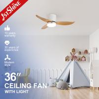 Metal Lamp Body 36 Inch LED Ceiling Fan with Remote Control and 3 Color Lighting