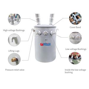 China 75kVA 250kVA Pole Mounted Distribution Transformer Single Phase MV HV Custom Logo wholesale