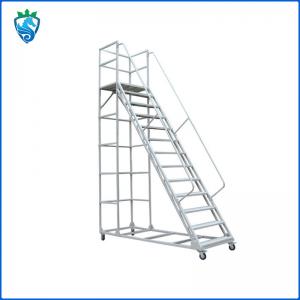 China 5 Foot 6 Foot Mobile Safety Step Ladder For Truck Wheels Platform Heavy Duty supplier