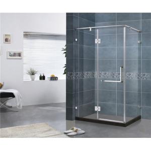 China 180 Degree Stainless Hinge Shower Enclosures  Rectangle With Support Bar 8 MM Tempered Glass supplier