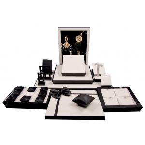 China High Glossy Black Wooden Window Jewelry Display Set Jewellery Display Stand supplier