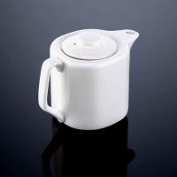 China Royal Ware 750ml Porcelain Coffee Pot White Ceramic Teapot For Restaurants on sale