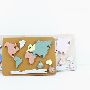 World Map Continents And Ocean Silicone Puzzle Baby Gift Montessori Educational