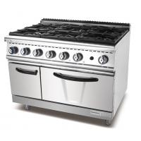 China Industrial Kitchen Cooking Equipment 6 Burner Freestanding Gas Stove With Oven on sale