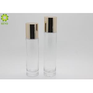 China 100ml 120ml Liquid Moisturizing Lotion Cosmetic Bottles Glass With Gold Plastic Screw Cap wholesale