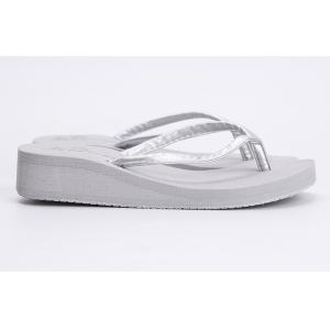 White Thick Sole Flip Flops , Womens Heeled Flip Flops PVC Upper Material