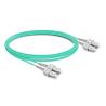 China 3m (10ft) Duplex OM3 Multimode SC UPC to SC UPC OFNP Fiber Optic Cable wholesale