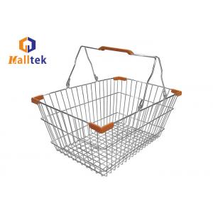 China 20L Zinc Plating Wire Mesh Metal Shopping Basket For Boutique Store supplier