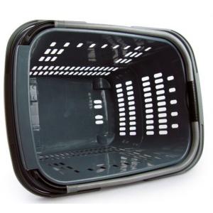 Plastic Rolling Shopping Basket For Store , 4 Wheeled Shopping Trolleys On Wheels