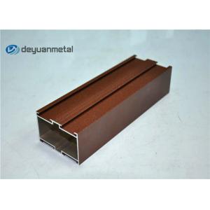 China Red Powder Coated Wood Grain Aluminum Profiles For Construction supplier