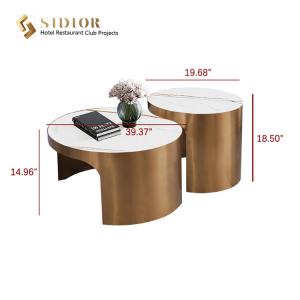 Customized Round White Marble Coffee Table Modern 50cm Dia OEM ODM