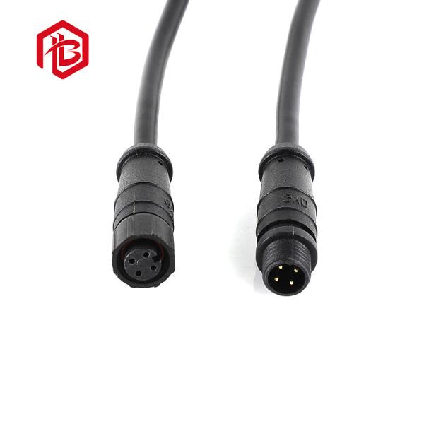 Customized M8 Nylon Threaded Butt Waterproof Aviation Plug Signal Connector with IP 67 Rating in Black