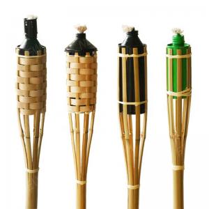 Waterproof Natural Bamboo Torch Rattan Tiki Torches For Patio Yard Garden Lawn