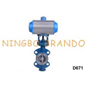 Cast Steel Wafer Butterfly Valve With Pneumatic Actuator 2'' DN50